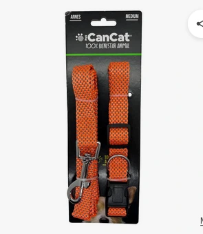 [RN456] CANCAT CONJUNTO COLLAR CORREA NARANJA M 2x120 CM