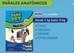 [25493] PAÑO PET PAÑAL PACK X3 GRANDE de 1 a 5kg