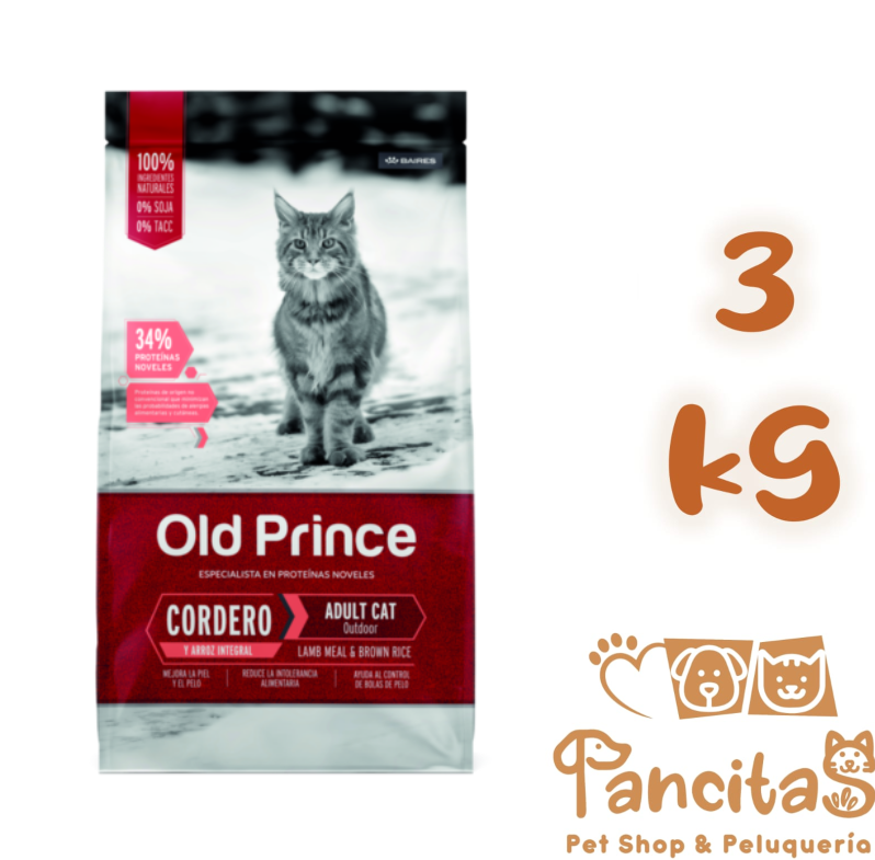 OLD PRINCE GATO ADULTO CORDERO Y ARROZ3KG