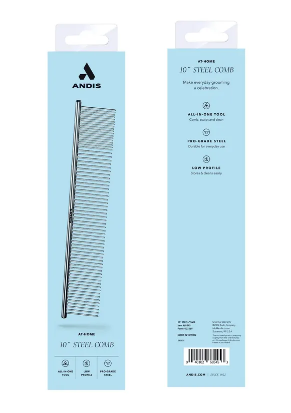 [68545] ANDIS PEINE ACERO INOXIDABLE 10" (25 CM)