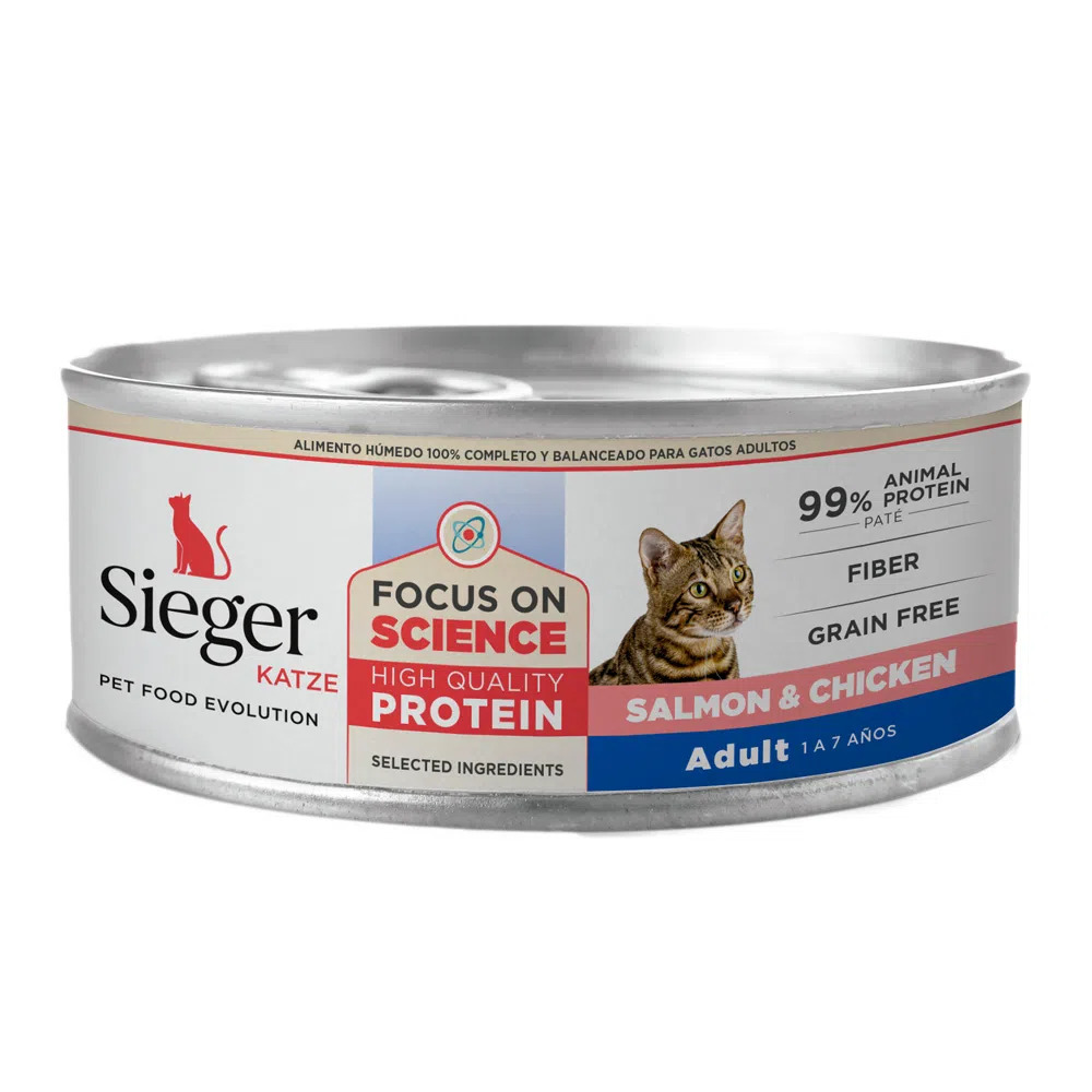 SIEGER KATZE LATA ADULTO SALMON Y POLLO 90GR