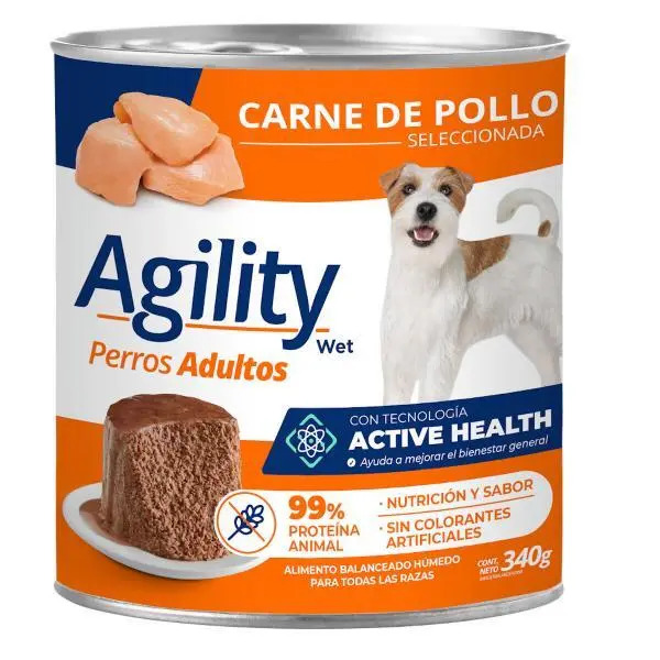 AGILITY DOG LATA ALIMENTO HUMEDO POLLO 340GR