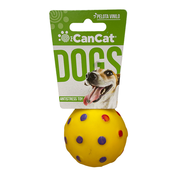 CANCAT PELOTA CHIFLE AMARILLA CON PUNTOS