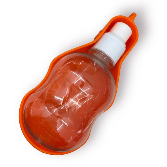 [8028] BEBEDERO BOTELLA PORTATIL REDONDA NARANJA 300 ML