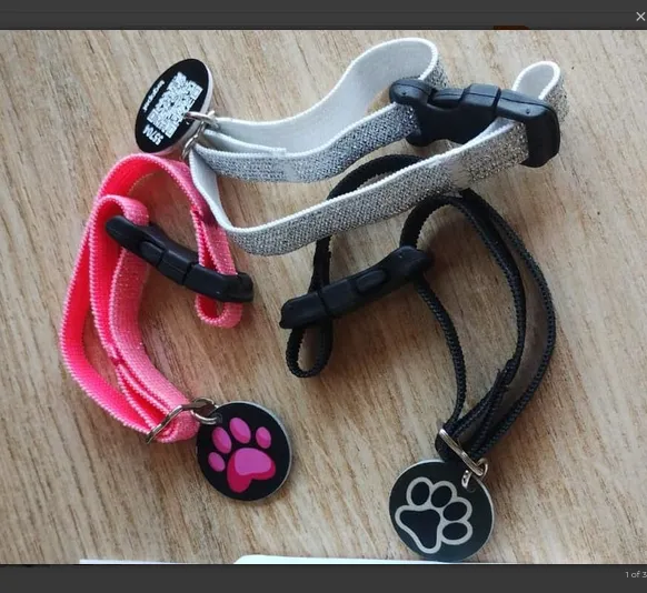 COLLAR GATO ELASTIZADO + MEDALLA INTELIGENTE CON QR 20MM