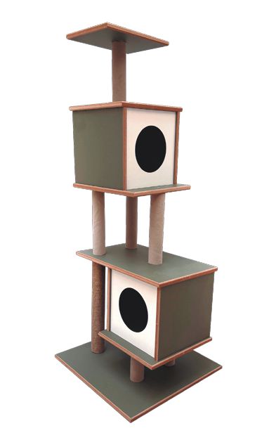 HUELLA RASCADOR MONACO III BEIGE 145X57X57