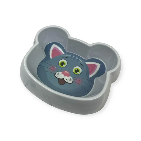 COMEDERO PLASTICO CARA GATO ESTAMPADA