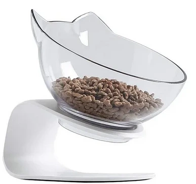 COMEDERO ELEVADO FORMA GATO INDIVIDUAL ANTIDESLIZANTE BASE HUECA