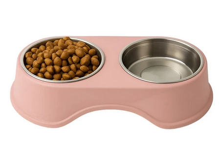 COMEDERO DOBLE ELAVADO CAZUELA DE ACERO INOXIDABLE 37X20