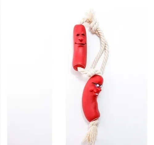 JUGUETE 2 SALCHICHAS CON SOGA