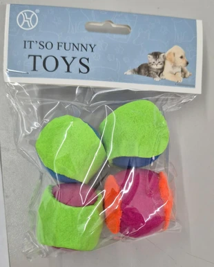 JUGUETE GATO / PELOTA TELA x4