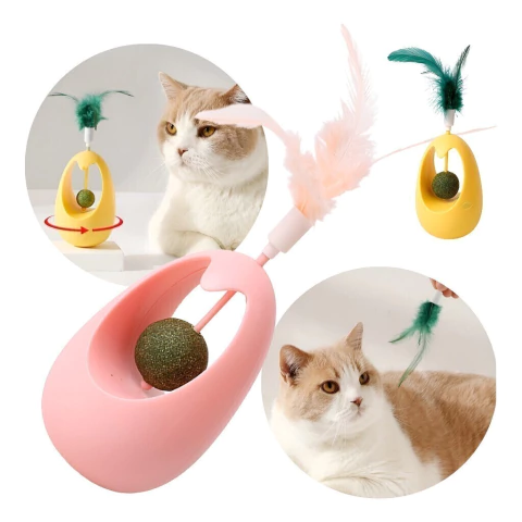 JUGUETE VAIVEN CON CATNIP Y PLUMA
