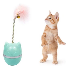 JUGUETE VAIVEN FORMA GATO CON CATNIP Y PLUMA