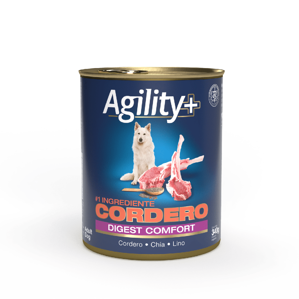 AGILITY+ DOG LATA ALIMENTO HUMEDO CORDERO DIGEST CONFORT 340GR