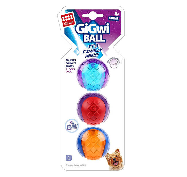 GIGWI BALL SQUEAK SMALL PACK X3