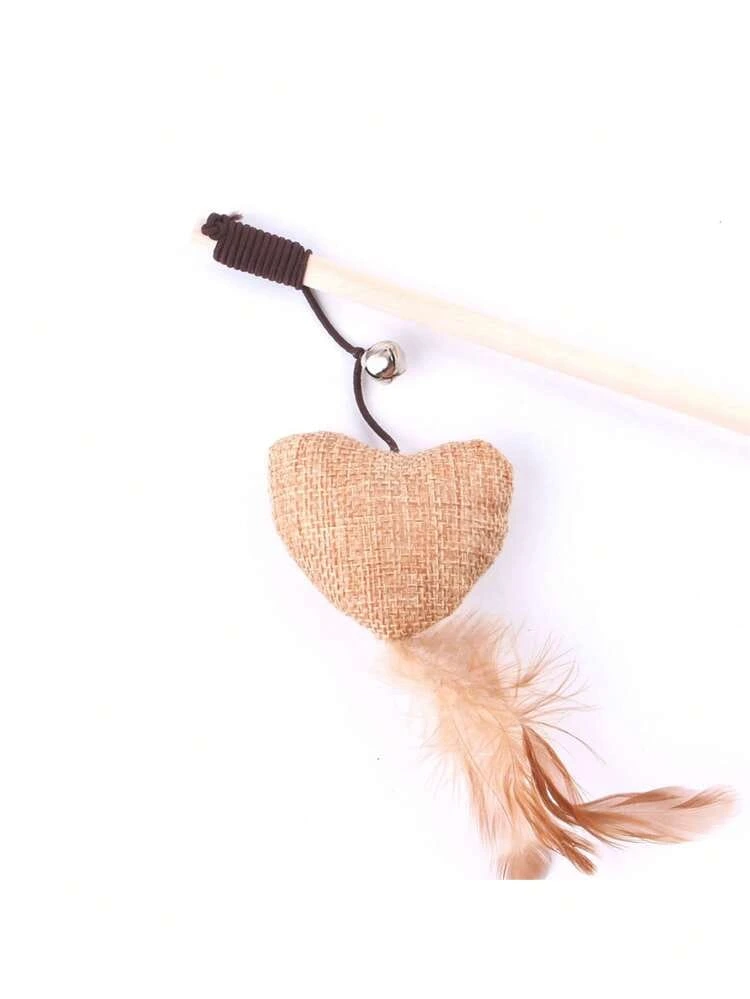 VARITA DE GATO CORAZON SISAL CON PLUMA