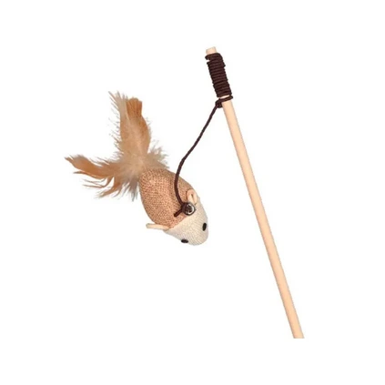 VARITA DE GATO PEZ SISAL CON PLUMA