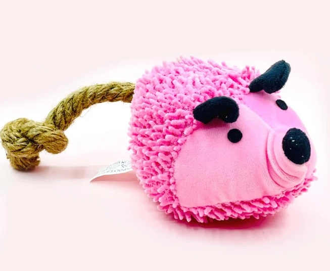 PELUCHE ERIZO CON COLA DE SOGA Y CHIFLE