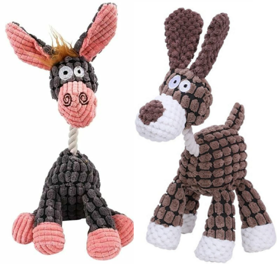 PELUCHE BURRO CON SOGA Y CHIFLE