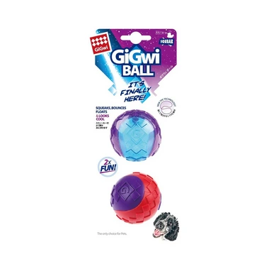 GIGWI BALL SQUEAK  PACK X2