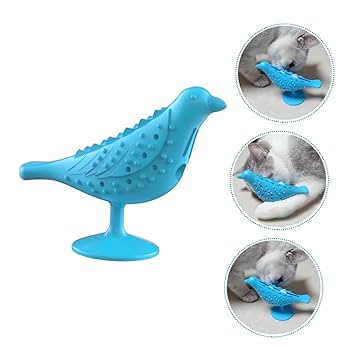 JUGUETE DENTAL MORDILLO PAJARO PARA GATO CON SOPAPA