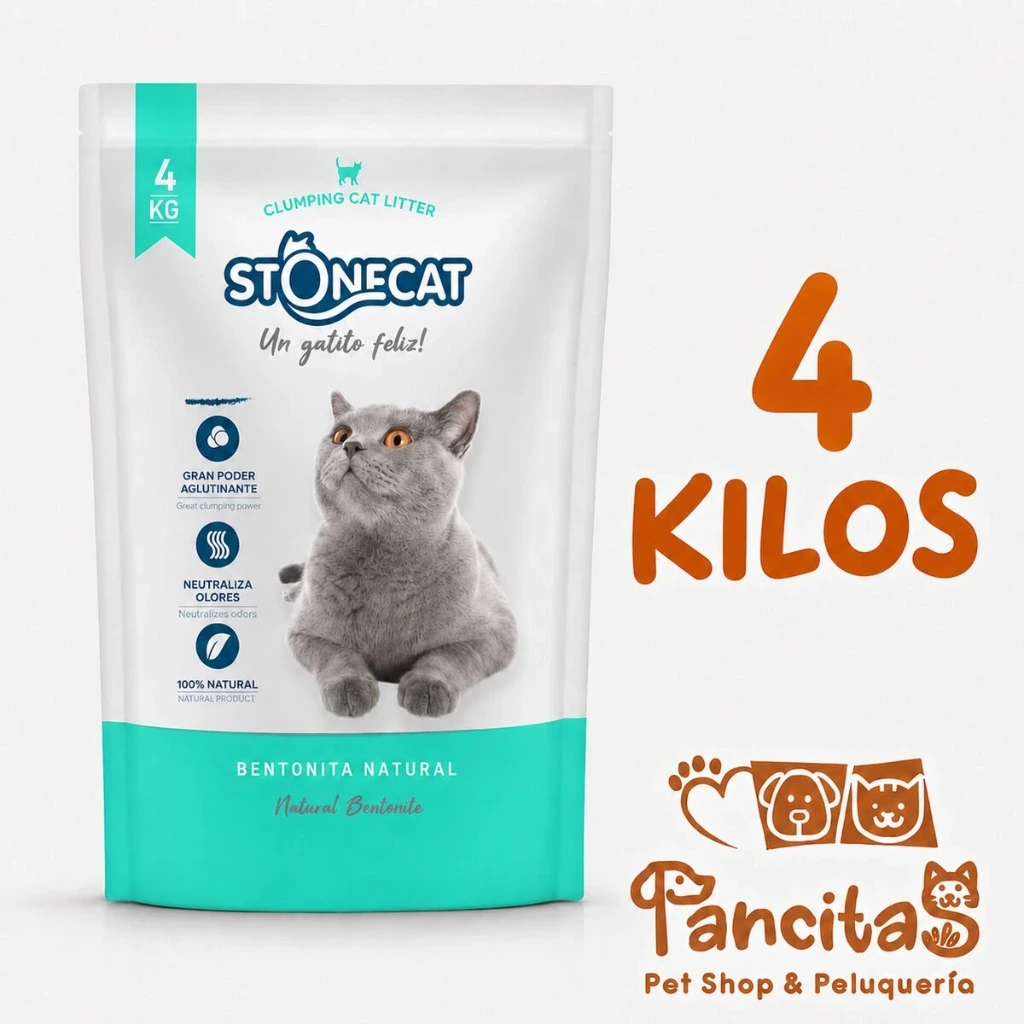 [500] PIEDRITAS BENTONITA AGLUTINANTES STONE CAT 4KG PROMO
