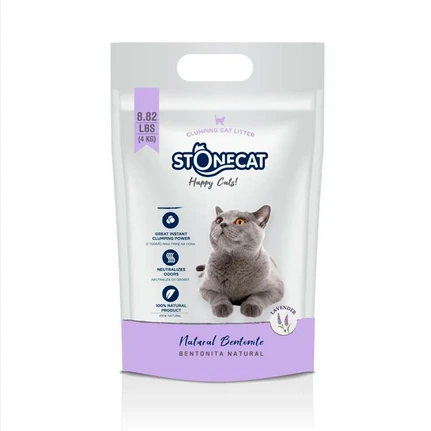 PIEDRITAS BENTONITA AGLUTINANTES STONE CAT LAVANDA 4KG PROMO