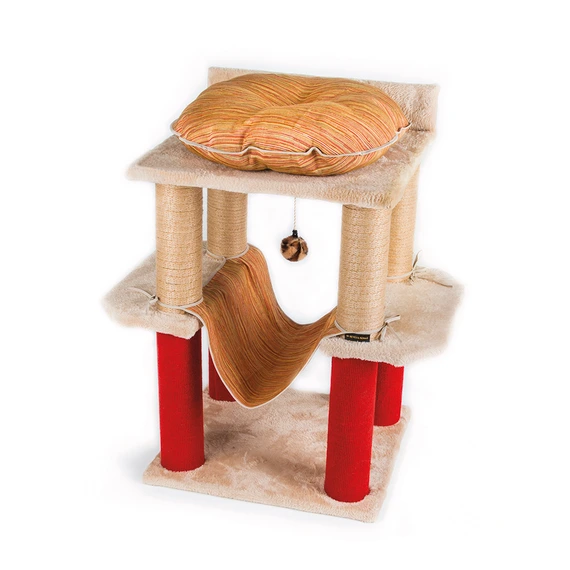 MUEBLE RASCADOR TORRE CON ALMOHADON Y HAMACA RYR