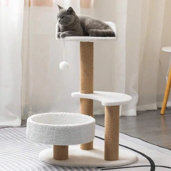 RASCADOR 3 NIVELES MEDIALUNA + 2 CAMAS 71CM ALTO