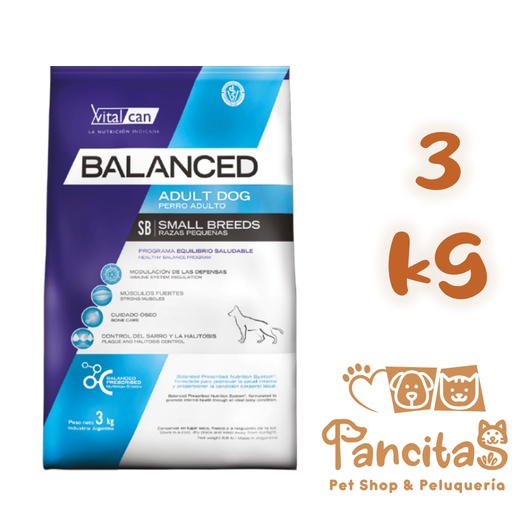 [VC] VITAL CAN BALANCED DOG ADULT SMALL 3KG PROMO