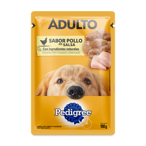 PEDIGREE POUCH ADULTO RAZAS MEDIANAS SABOR POLLO 100GR PROMO (6x5)