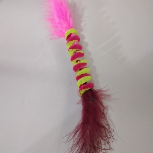 JUGUETE GATO / RESORTE CON PLUMA X2