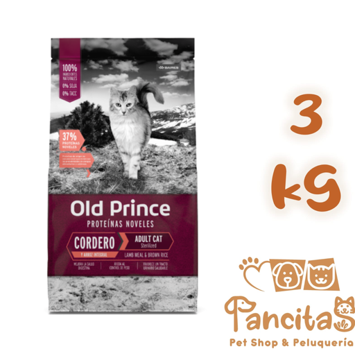 OLD PRINCE GATO STERILIZADO CORDERO Y ARROZ  3KG