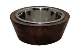 [2176] CANCAT COMEDERO CONICO MADERA Y ACERO 1L