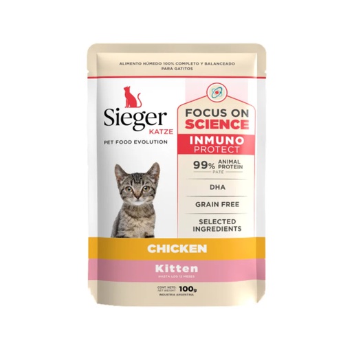 SIEGER CAT KATZE KITTEN POLLO POUCH 100GR