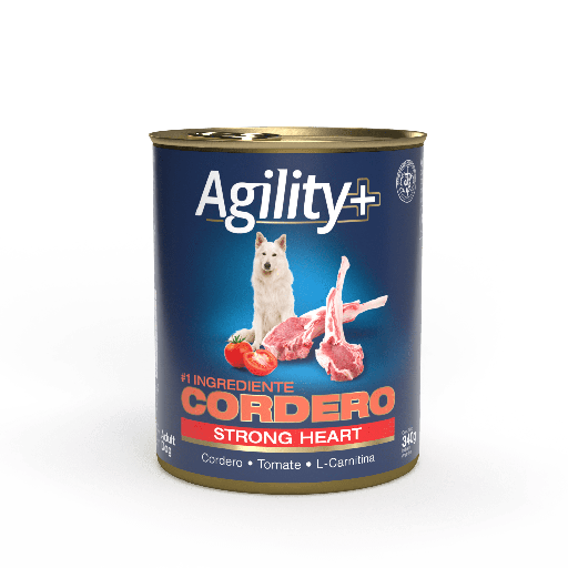 AGILITY+ DOG LATA ALIMENTO HUMEDO CORDERO STRONG HEART 340GR