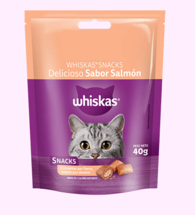 WHISKAS SNACK SABOR SALMON 40 gr PROMO (4+1)