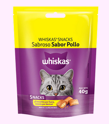 WHISKAS SNACK SABOR POLLO 80 Gr PROMO (4+1)