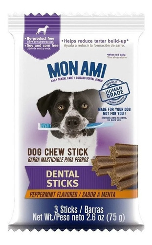 MON AMI SNACKS DENTAL STICKS 3 UNIDADES / 75GR