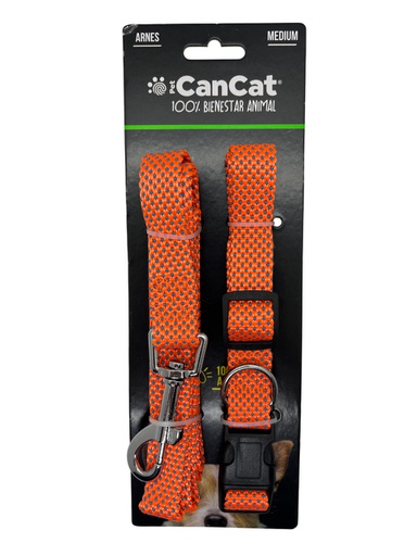 [RN456] CANCAT CONJUNTO COLLAR CORREA NARANJA M 2x120 CM
