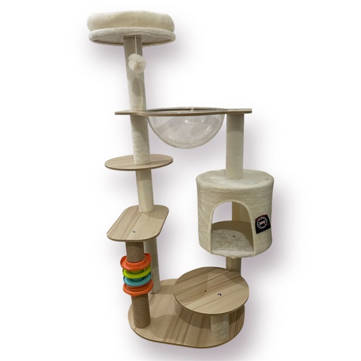 MUEBLE RASCADOR GIGANTE 4 PISOS - PELOTAS INTERACTIVAS - BURBUJA - CUCHA