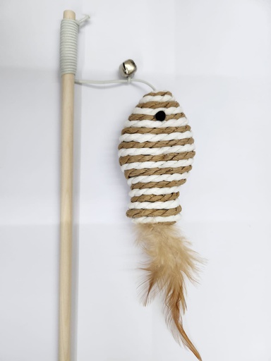[24062] VARITA DE GATO PEZ SISAL CON PLUMA