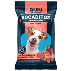AUKI DOG TREATS CARNE, REMOLACHA Y CHIA 100GRS